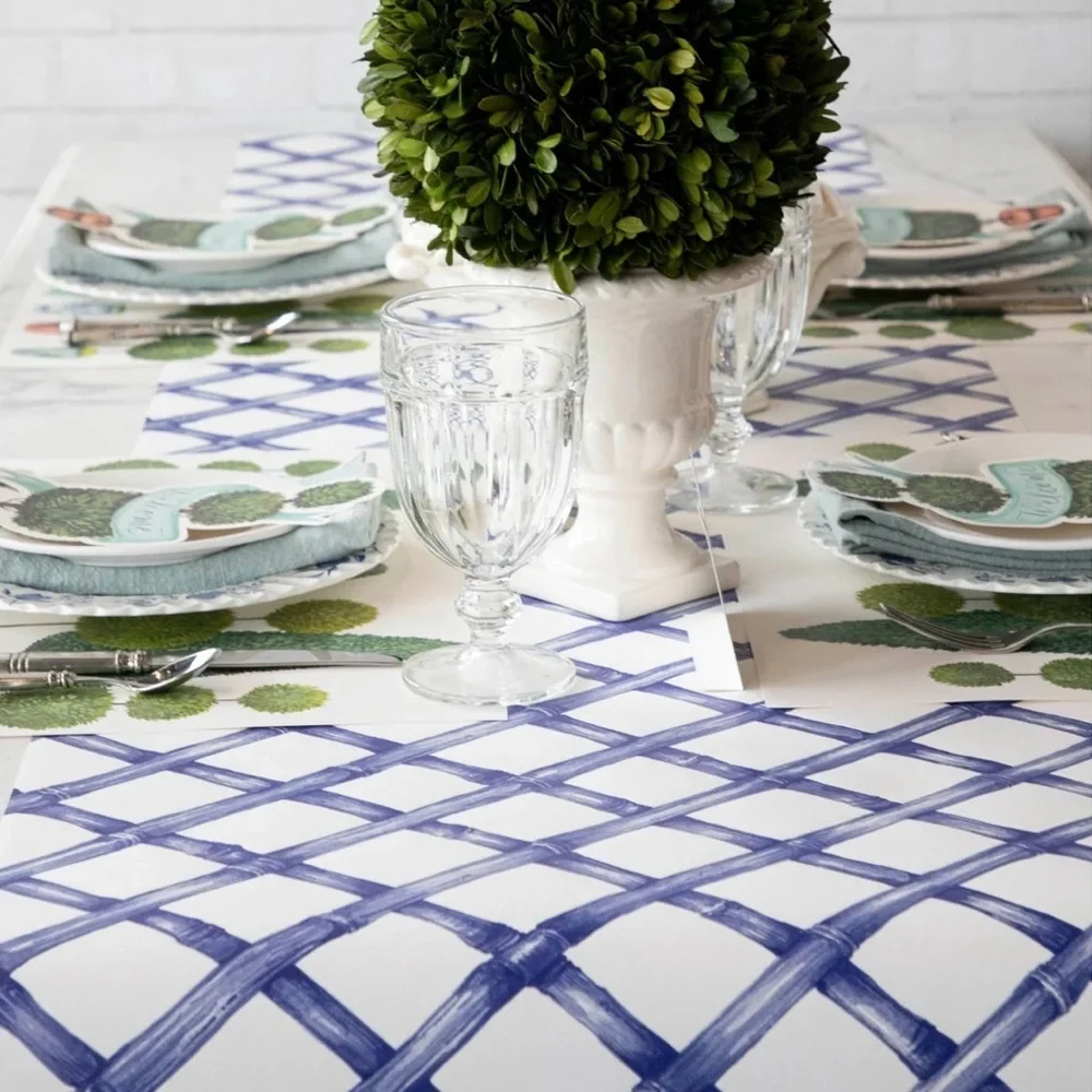Hester & Cook Blue Bamboo Paper Table Runner, 25 Feet